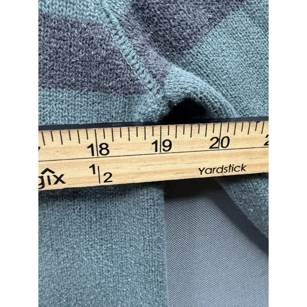 Banana‎ Republic Full Zip Sweater Mens Green Striped Mock Neck M
